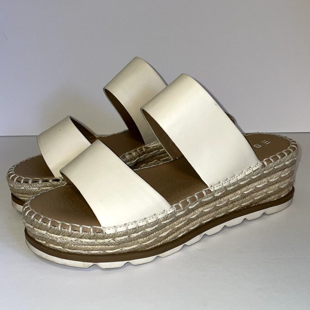 Esprit Katalina Sandals Womens 9 Cream Platform Espadrilles Summer Casual Beach
